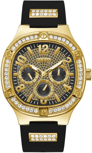 Guess Duke Crystals Black Dial Black Silicone Strap Watch For Men - GW0641G2 Authentic Buy Shop Now