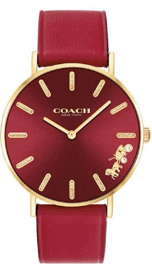Coach Perry Red Dial Red Leather Strap Watch for Women - 14503852 Authentic Buy Shop Now