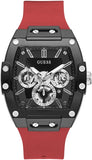 Guess Phoenix Multifunction Black Dial Red Rubber Strap Watch for Men - GW0203G4 Authentic Buy Shop Now