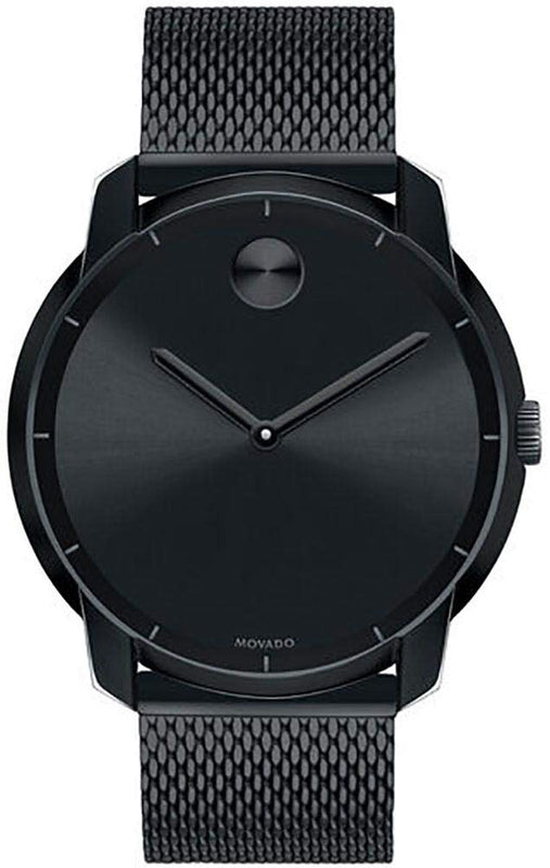 Movado Bold Black Dial Black Mesh Bracelet Watch For Men - 3600261 Authentic Buy Shop Now