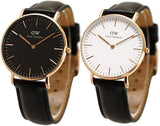 Daniel Wellington Classic Sheffield White Dial Black Leather Strap Watch for Women - DW00100036 Authentic Buy Shop Now