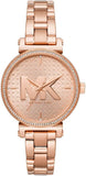 Michael Kors Sofie Quartz Rose Gold Dial Rose Gold Steel Strap Watch For Women - MK4335 Authentic Buy Shop Now