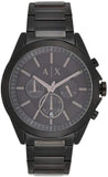Armani Exchange Drexler Chronograph Black Dial Black Steel Strap Watch For Men - AX2601 Authentic Buy Shop Now