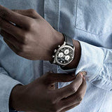 Movado Heritage Chronograph Black Dial Black Leather Strap Watch for Men - 3650005 Authentic Buy Shop Now
