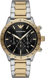 🎁 Emporio Armani Analog Chronograph Black Dial Two Tone Steel Strap Watch For Men - AR11521 (100% off) Authentic Buy Shop Now