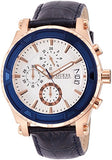 Guess Pinnacle Chronograph White Dial Blue Leather Strap Watch For Men - W0673G6 Authentic Buy Shop Now