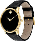 Movado Museum Classic Quartz Black Dial Black Leather Strap Watch for Men - 0607195 Authentic Buy Shop Now