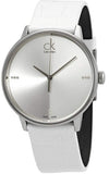 Calvin Klein Accent Silver Dial White Leather Strap Watch for Men - K2Y2X1KW Authentic Buy Shop Now