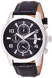Guess Exec Chronograph Quartz Black Dial Black Leather Strap Watch for Men - W0076G1 Authentic Buy Shop Now