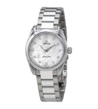 Omega Seamaster Aqua Terra Quartz Diamonds Mother of Pearl Dial Silver Steel Strap Watch for Women - 220.10.28.60.55.001 Authentic Buy Shop Now