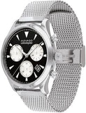 Movado Heritage Calendoplan Chronograph Black Dial Silver Mesh Strap Watch for Men - 3650097 Authentic Buy Shop Now