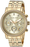 Michael Kors Runway Chronograph Gold Dial Gold Steel Strap Watch For Women - MK5698 Authentic Buy Shop Now