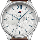 Tommy Hilfiger Damon Quartz White Dial Brown Leather Strap Watch for Men - 1791418 Authentic Buy Shop Now