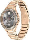Tommy Hilfiger Eve Chronograph Quartz Grey Dial Rose Gold Steel Strap Watch For Women - 1782277 Authentic Buy Shop Now