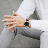 Daniel Wellington Bristol Black Dial Brown Leather Strap Watch For Men - DW00100125 Authentic Buy Shop Now