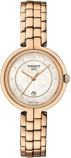 Tissot T Lady Flamingo Mother of Pearl Dial Rose Gold Steel Strap Watch For Women - T094.210.33.116.02 Authentic Buy Shop Now