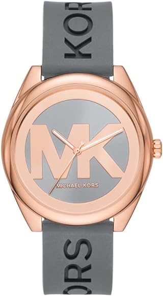 Michael Kors Janelle Three Hand Grey Dial Grey Rubber Strap Watch For Women - MK7314 Authentic Buy Shop Now