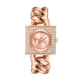 Michael Kors Chain Lock Three-Hand Rose Gold Dial Rose Gold Steel Strap Watch for Women - MK4827 Authentic Buy Shop Now