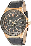 Guess Force Analog Black Dial Black Leather Strap Watch For Men - W0674G6 Authentic Buy Shop Now