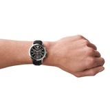 Emporio Armani Giovanni Analog Black Dial Black Leather Strap Watch For Men - AR11431 Authentic Buy Shop Now