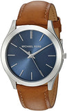 Michael Kors Slim Runway Analog Blue Dial Brown Leather Strap Watch For Men - MK8508 Authentic Buy Shop Now