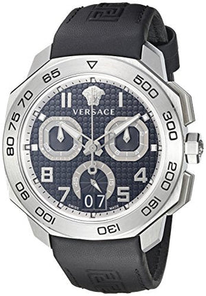 Versace Dylos Analog Black Dial Black Leather Strap Watch for Men - VQC010015 Authentic Buy Shop Now