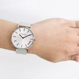Coach Perry Silver DIal White Leather Strap Watch for Women - 14503116 Authentic Buy Shop Now