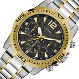 Guess Commander Chronograph Black Dial Two Tone Steel Strap Watch for Men - GW0056G4 Authentic Buy Shop Now