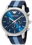 Emporio Armani Luigi Chronograph Quartz Blue Dial Blue Nylon Strap Watch For Men - AR1949 Authentic Buy Shop Now