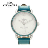 Coach Delancey White Dial Turquoise Leather Strap Watch for Women - 14502884 Authentic Buy Shop Now