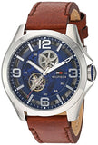 Tommy Hilfiger Bruce Analog Blue Dial Brown Leather Strap Watch for Men - 1791278 Authentic Buy Shop Now