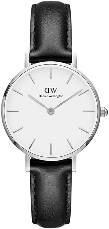 Daniel Wellington Classic Petite Sheffield White Dial Black Leather Strap Watch For Women - DW00100186 Authentic Buy Shop Now