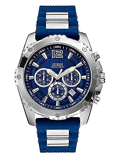 Guess Sport Multifunction Blue Dial Blue Rubber Strap Watch For Men - W0167G3 Authentic Buy Shop Now