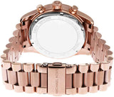 Michael Kors Lexington Chronograph Red Dial Rose Gold Steel Strap Watch For Women - MK7275 Authentic Buy Shop Now
