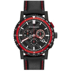 Burberry City Chronograph Black Dial Black Leather Strap Watch for Men - BU9803 Authentic Buy Shop Now