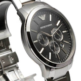 Emporio Armani Sportivo Chronograph Black Dial Silver Steel Strap Watch For Men - AR2460 Authentic Buy Shop Now