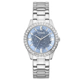 Guess Glitter Burst Diamonds Blue Dial Silver Steel Strap Watch for Women - GW0405L1 Authentic Buy Shop Now