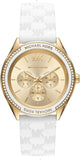 Michael Kors Jessa Quartz Gold Dial White Silicone Strap Watch For Women - MK7267 Authentic Buy Shop Now