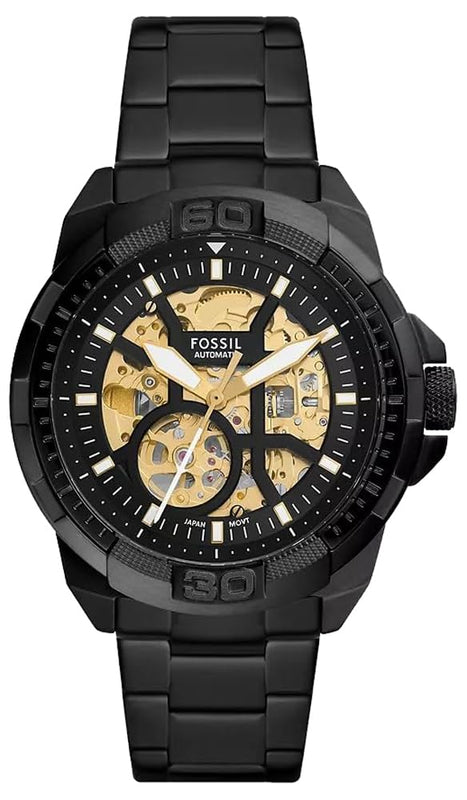 Fossil Bronson Automatic Skeleton Black Dial Black Steel Strap Watch for Men - ME3217 Authentic Buy Shop Now