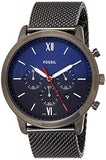Fossil Neutra Chronograph Blue Dial Silver Mesh Bracelet Watch for Men - FS5383 Authentic Buy Shop Now