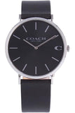 Coach Charles Black Dial Black Leather Strap Watch for Men - 14602149 Authentic Buy Shop Now