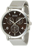 Hugo Boss Spirit Brown Dial Silver Mesh Bracelet Watch for Men - 1513694 Authentic Buy Shop Now