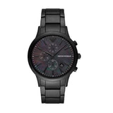Emporio Armani Renato Chronograph Mother of Pearl Black Dial Black Steel Strap Watch For Men - AR11275 Authentic Buy Shop Now