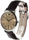 Emporio Armani Classic Quartz Brown Dial Brown Leather Strap Watch For Men - AR2427 Authentic Buy Shop Now