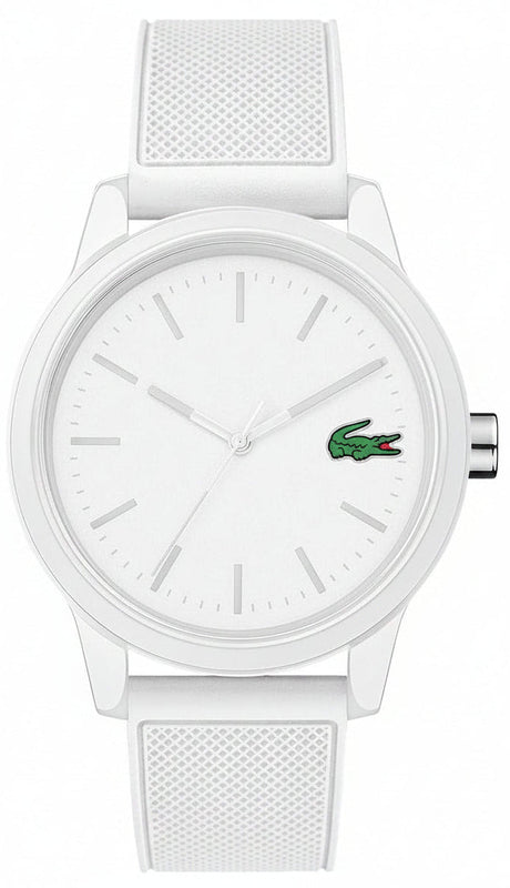 Lacoste 12.12 White Dial White Silicon Strap Watch for Men - 2010984 Authentic Buy Shop Now