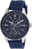 Tommy Hilfiger Austin Quartz Blue Dial Blue Rubber Strap Watch for Men - 1791635 Authentic Buy Shop Now