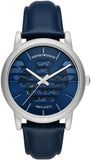 Emporio Armani Luigi Automatic Blue Dial Blue Leather Strap Watch For Men - AR60030 Authentic Buy Shop Now