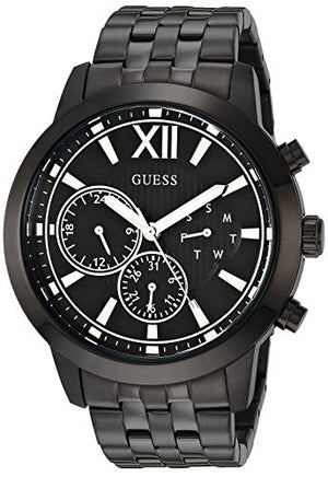 Guess Horizon Chronograph Black Dial Black Steel Strap Watch For Men - W0379G2 Authentic Buy Shop Now