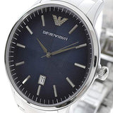 Emporio Armani Renato Quartz Blue Dial Silver Steel Strap Watch For Men - AR11182 Authentic Buy Shop Now