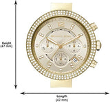 Michael Kors Parker Chronograph Gold Dial Gold Steel Strap Watch For Women - MK6831 Authentic Buy Shop Now